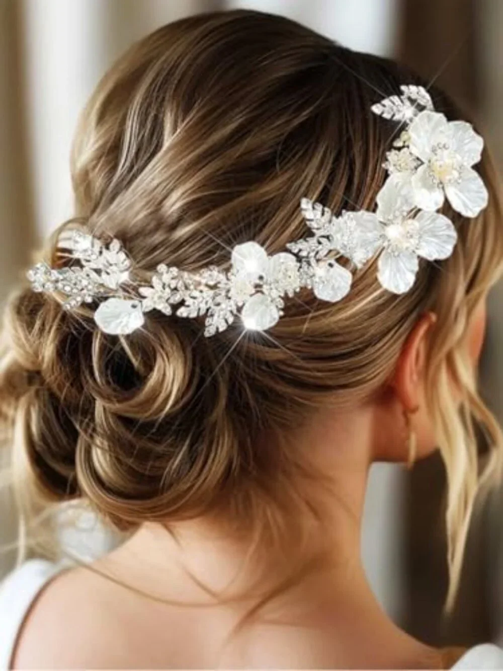 Crystal Flower Wedding Hair Vine Headband Bridal Hair Vine Bridal Headpiece for